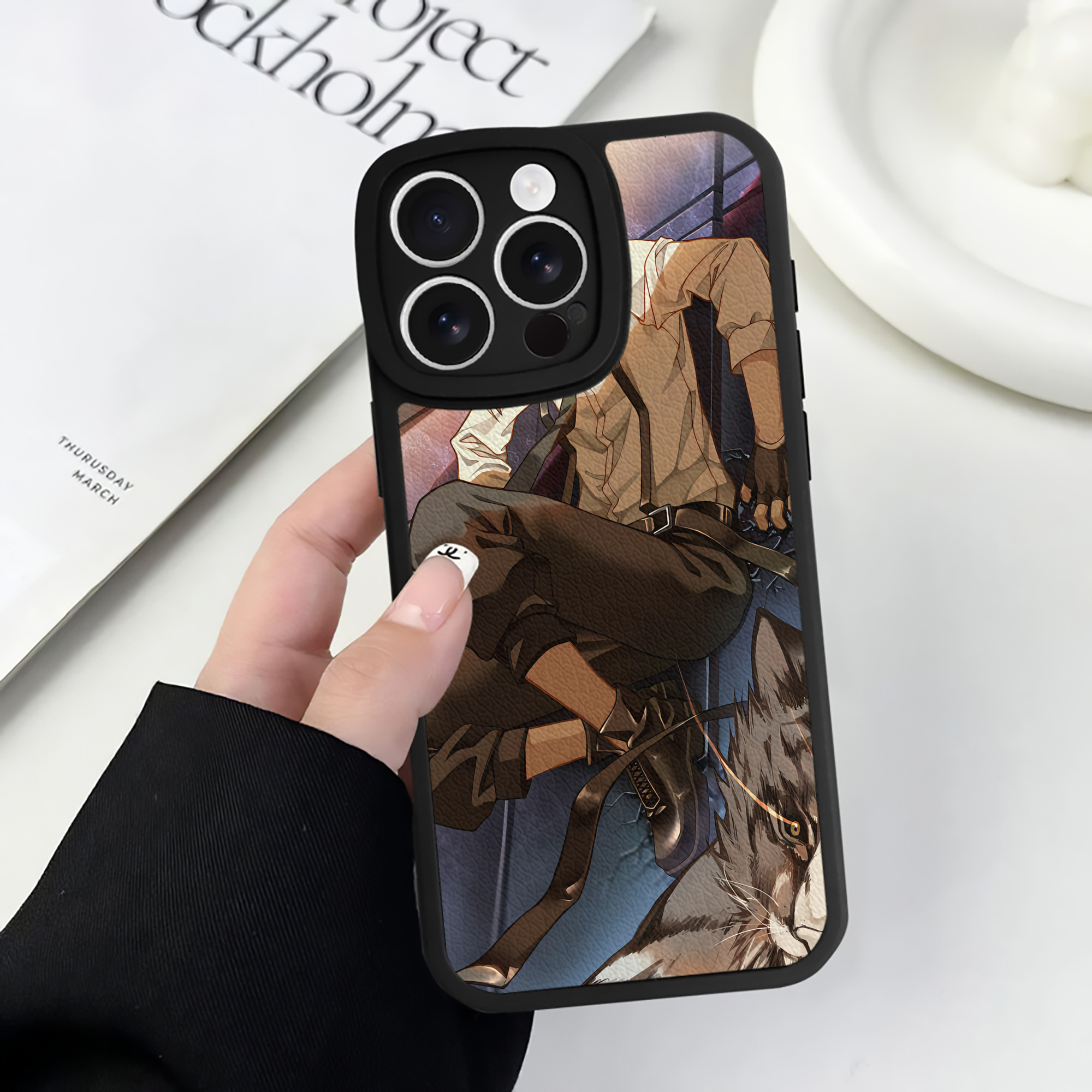 （画像用） 文豪ストレイドッグス Bungo Stray Dogs 【iPhone 16シリーズ対応】シリコンスマホケース（レザー調） 材質：シリコン